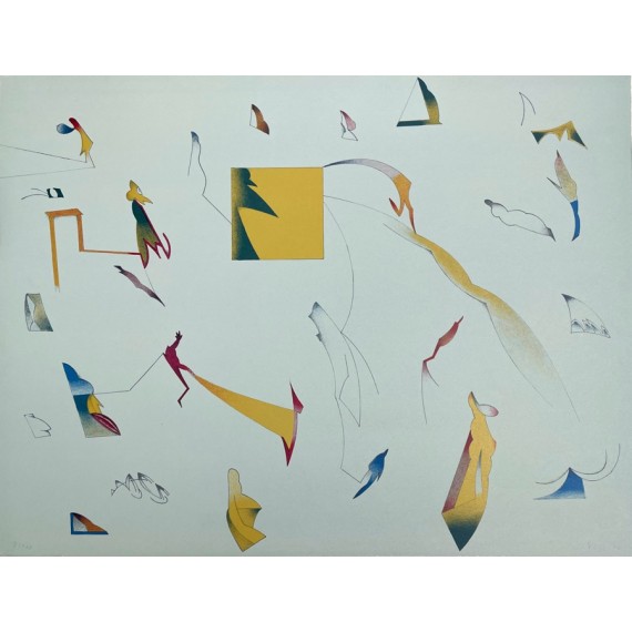 JAN VOSS Lithographie Composition Abstraite