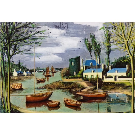 Bernard Buffet - Loctudy (Finistère) – La Presqu’île à marée basse 1973