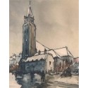 Aquatinte - Église de Saint-Germain des Près, Paris