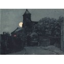 Aquatinte - Église Saint-Pierre de Nuit à Montmartre