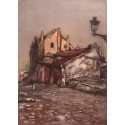Aquatinte - La Maison de Mimi Pinson à Montmartre