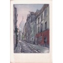 Aquatinte - La rue Saint-Rustique à Montmartre