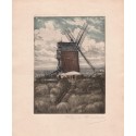 Aquatinte - Au point de vue de Montmartre, le moulin debray