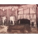 Aquatinte - le Cabaret du Moulin Rouge à Montmartre