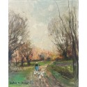 Jules René Hervé - La gardeuse d’oies au chemin de campagne