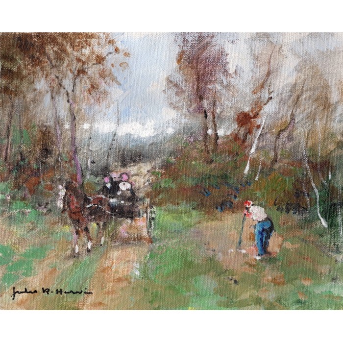 Jules René Hervé - Le viel homme et la calèche