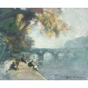 Jules René Hervé - The Banks of the Seine, Pont Neuf