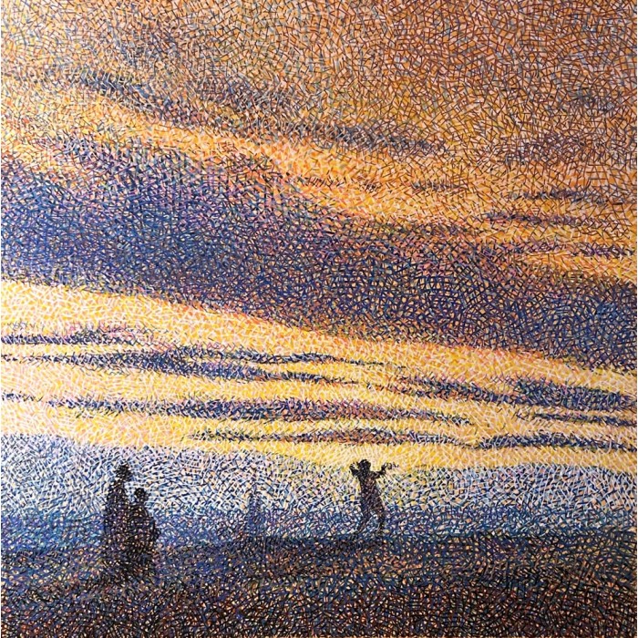 Live painting 150x150cm L'étoile du soir