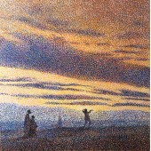 Live painting 150x150cm L'étoile du soir