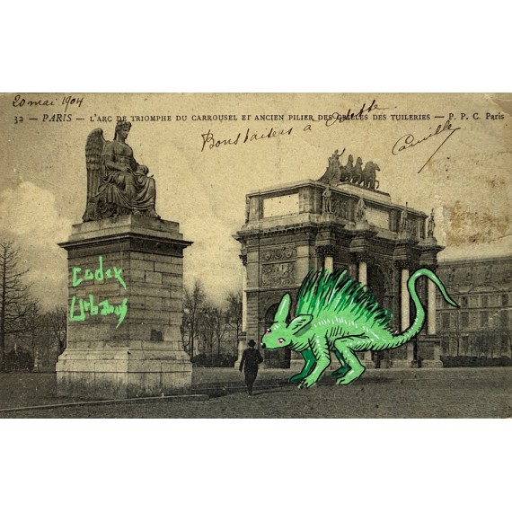 Paris, l'Arc de Triomphe du carrousel et ancien pilier des grilles des Tuileries