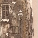 Aquatinte - Montmartre, Rue Cortot sous la neige