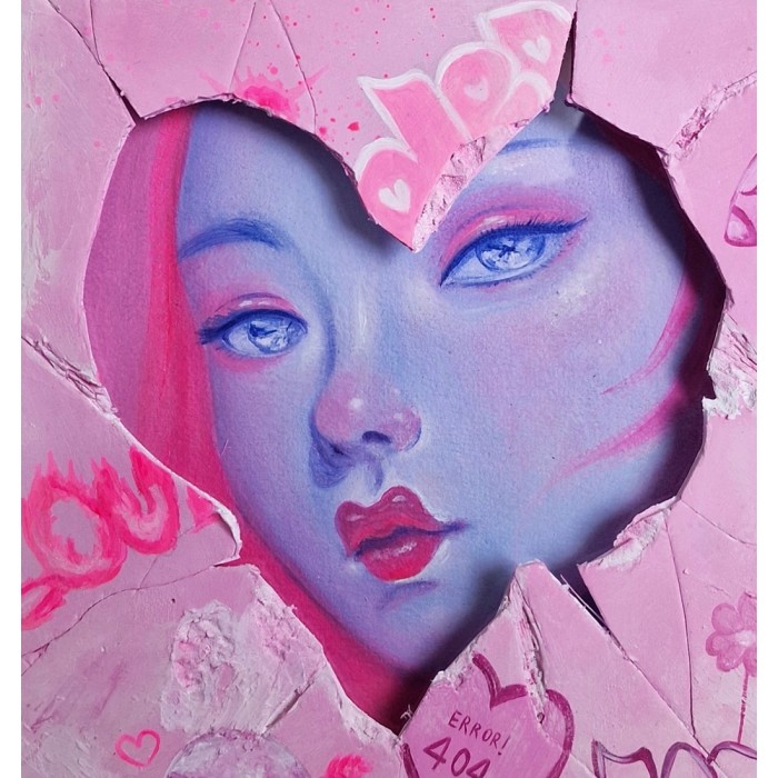 Loading...heart by the street artist kaldea woman art