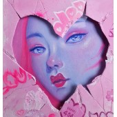 Loading...heart by the street artist kaldea woman art