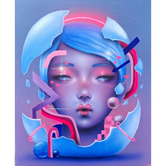 Peinture - Glicthed Halo KALDEA Street art Japon