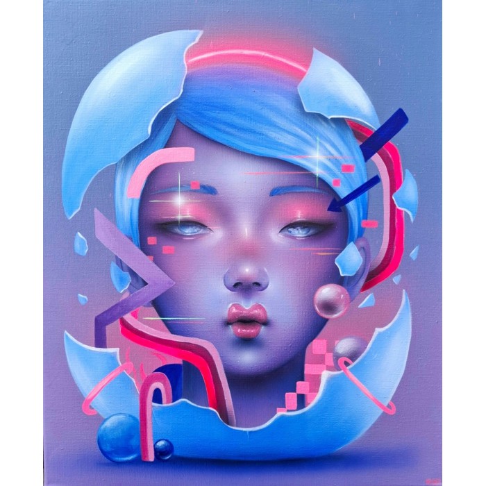 Peinture - Glicthed Halo KALDEA Street art Japon