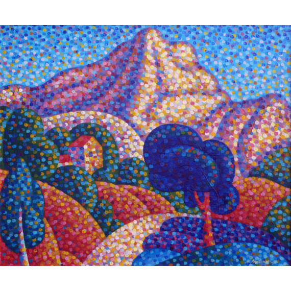 Pointillist Sainte-Victoire Moutain