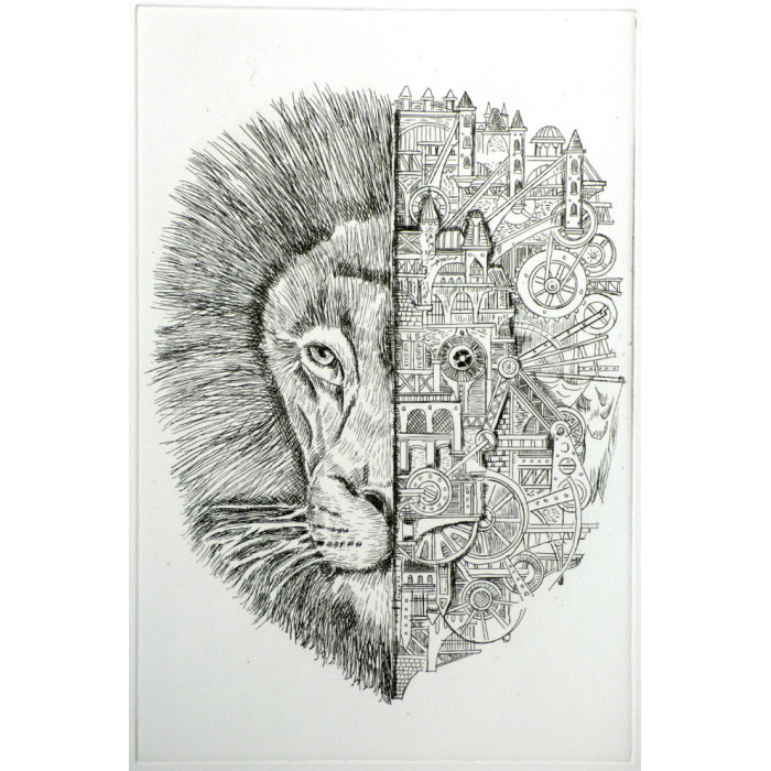 Etching Lion Mechanimal