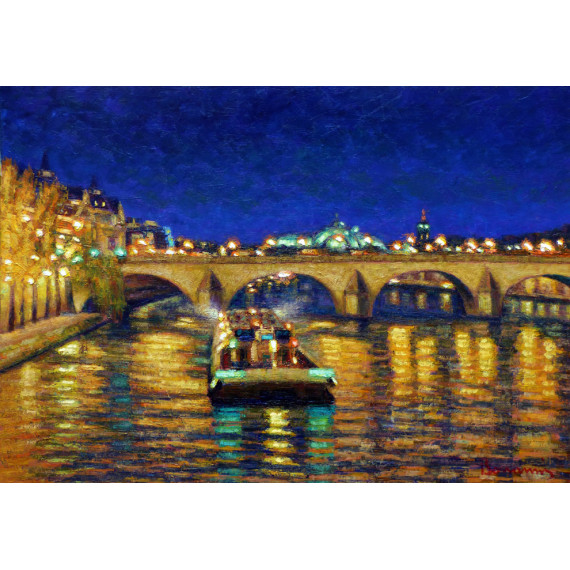 Le Pont sur la Seine à Paris la Nuit
