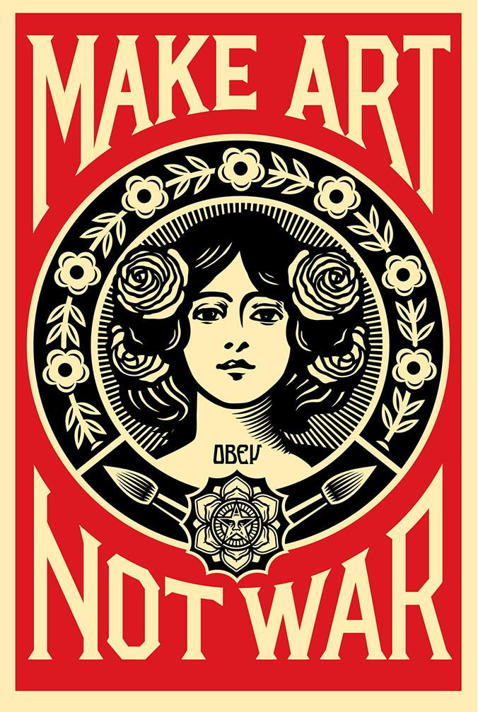 額装品/Make Art Not War 2005年/ポスター obey オベイ