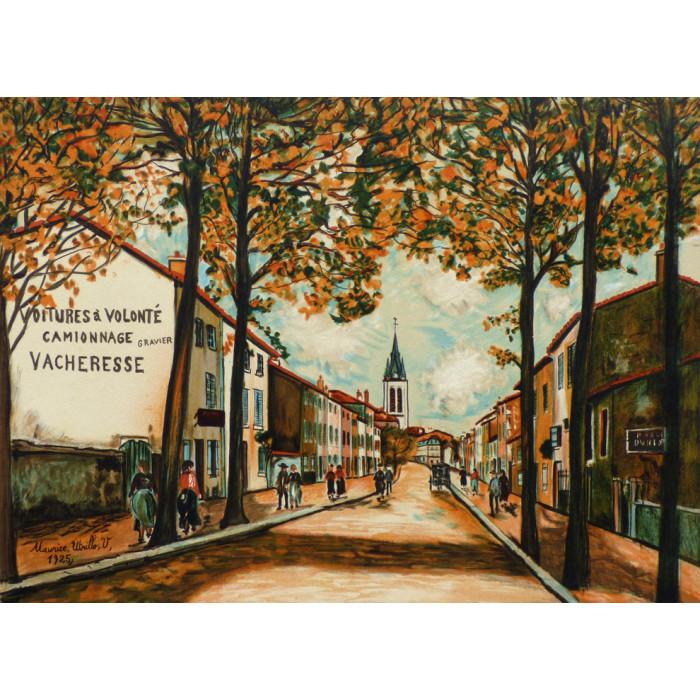 Village, Vacheresse, route National à Anse, Rhône, 1925