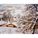 The church of the village of Megève under the snow