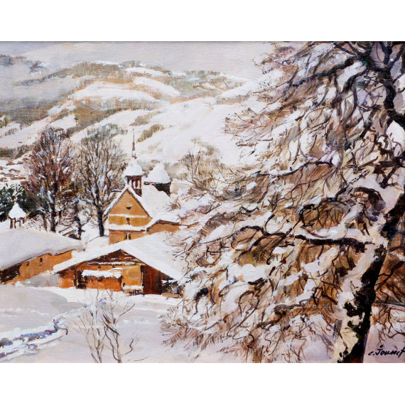 L’église de Megève sous la neige