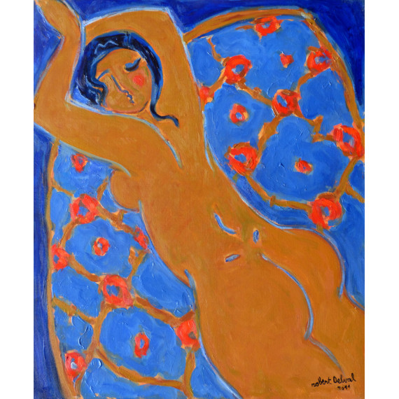 Yellow nude and the blue carpet, 2011