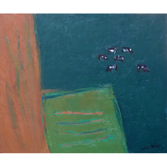 Cows on dark green, 1980