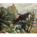 Albert Joulin - Paysage de la vienne ( France ) - hiver ruines d'angles a joulin