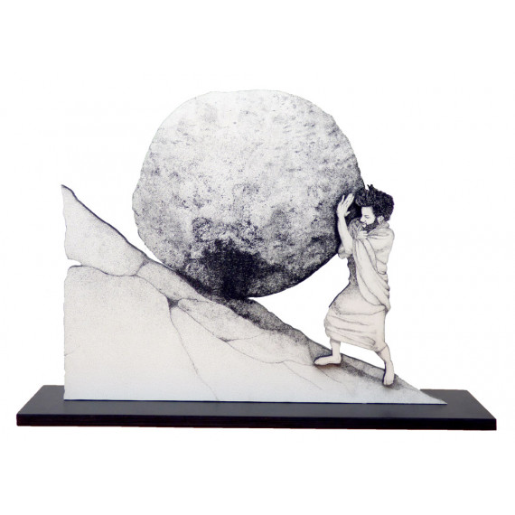 Sculpture - Push the rock of Sisyphus