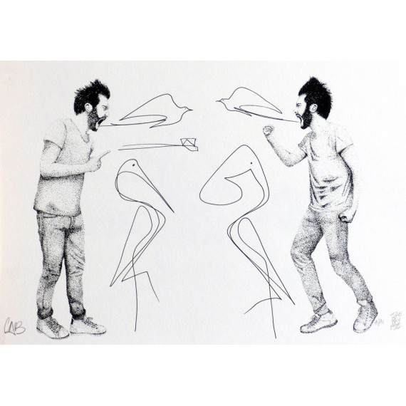 Serigraph - To insult each other ( To throw names of birds ) with LoiseauCraie