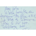 LETTRE - Novembre 1968 Delmonico's New York