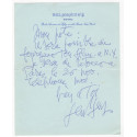 LETTER - November 1968 Delmonico's New York