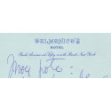 LETTRE - Novembre 1968 Delmonico's New York