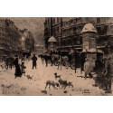 Félix Buhot - Place Bréda - Hivers de 1879 à Paris