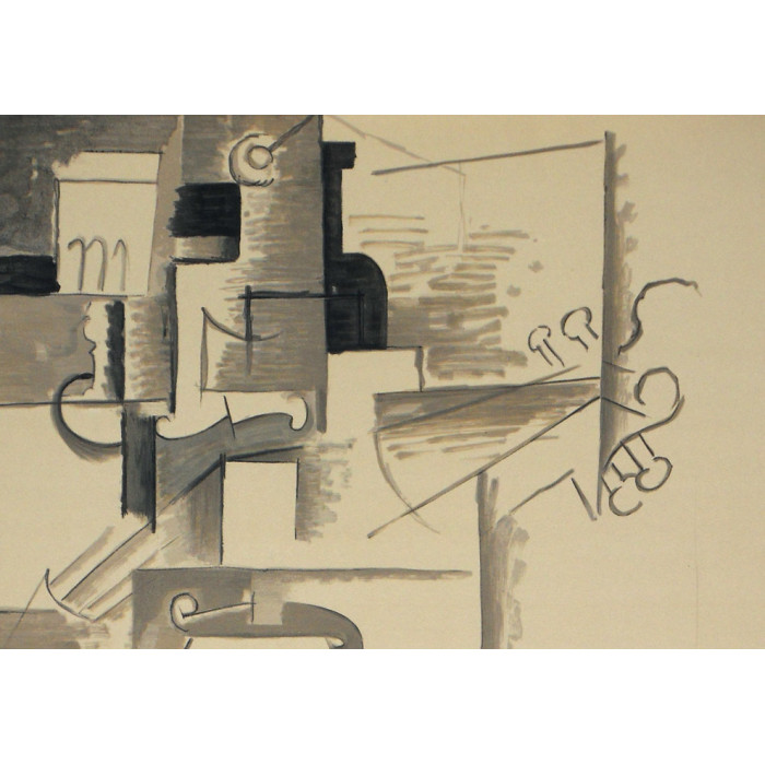 Pablo Picasso - Bouteille et violon - Cubisme