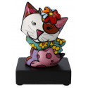 Le petit chat au foulard -sculpture-romero-britto