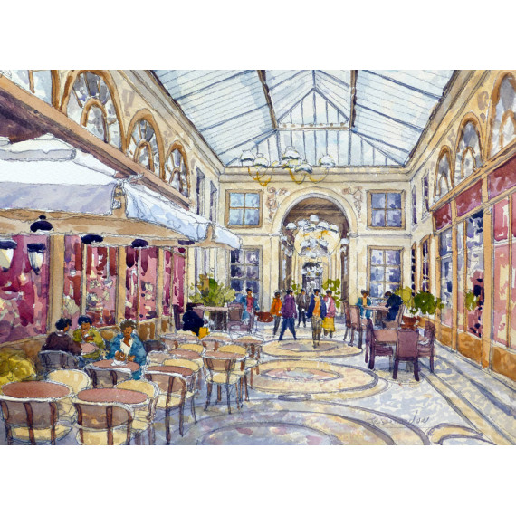 Passage à Paris -paris-jean-charles-decoudun-aquarelle