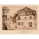 La Maison Rose Rue de l'Abreuvoir à Montmartre -eugene-delatre-etching