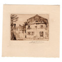 La Maison Rose Rue de l'Abreuvoir à Montmartre -eugene-delatre-etching