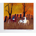 Serge LASSUS - Riders, orange forest