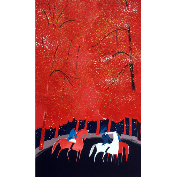 Serge LASSUS - Riders, red forest