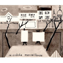 Montmartre, Place du Tertre,  la Crèche Merveilleuse 1988 -robert-delval-original-artwork