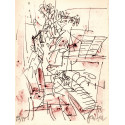 Lithograph - The duet Piano and violin