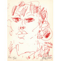 Lithographie - Portrait de Jacqueline Danno