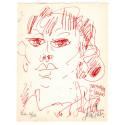 Lithographie - Portrait de Jacqueline Danno