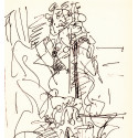 Lithograph - The Cellist