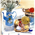 La cafetière bleue, 1977-robert-delval-original-artwork