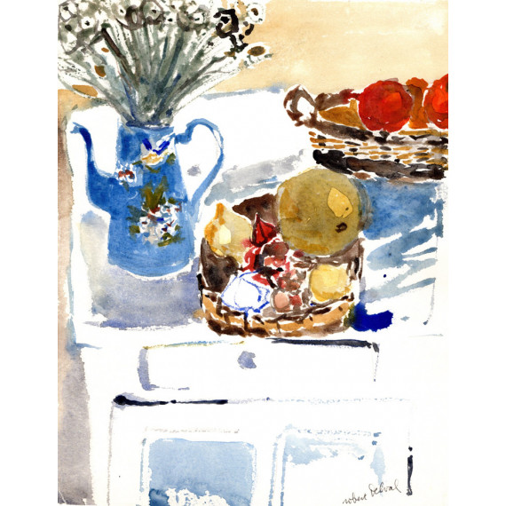 La cafetière bleue, 1977-robert-delval-original-artwork