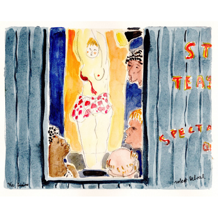 Strip tease à la Fête Forraine 1987 -robert-delval-original-artwork